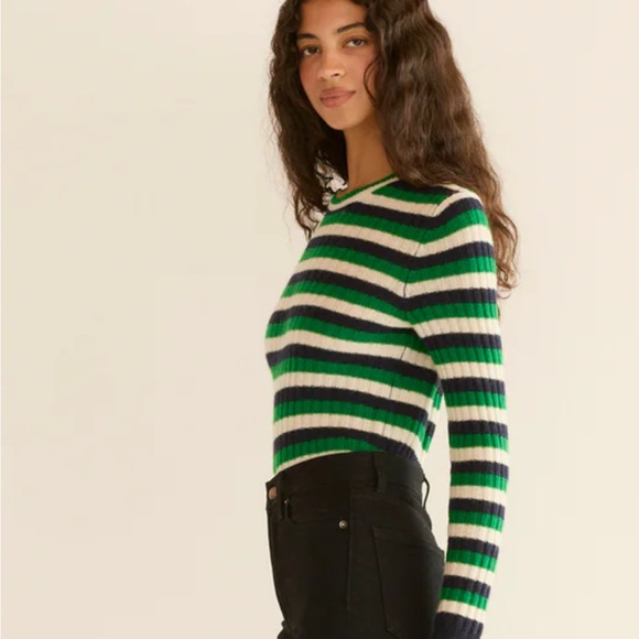 DÔEN Hyeres Cashmere Sweater in Carrington Stripe - Picture 8 of 10